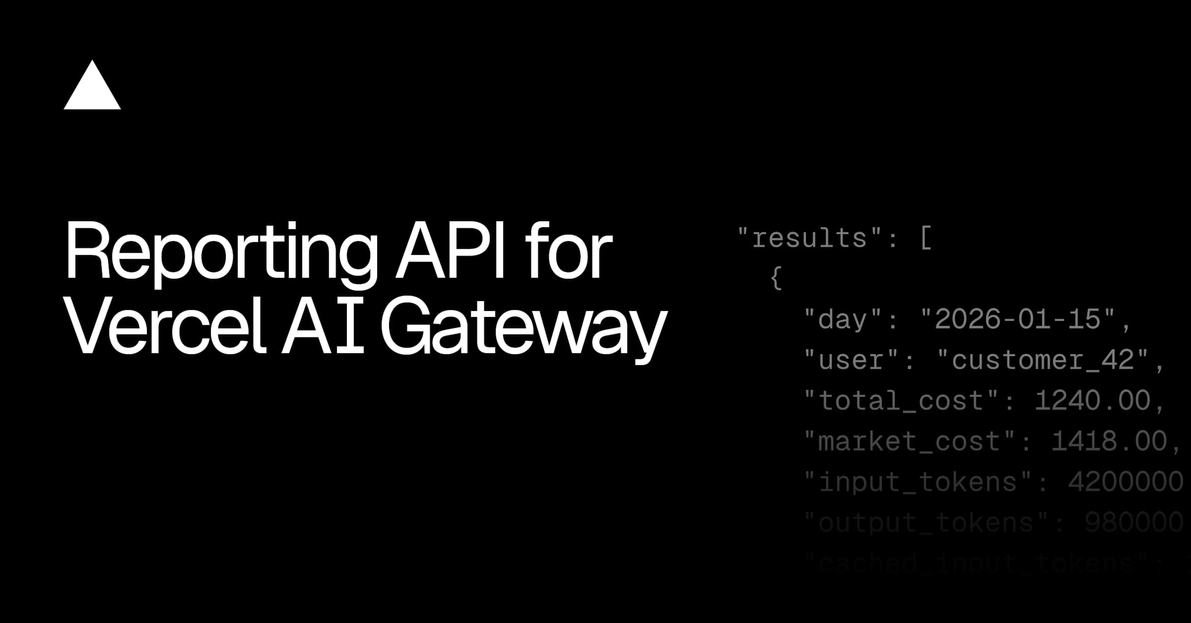 Unified reporting for all AI Gateway usage