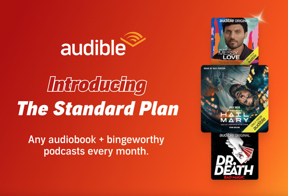 Audible's new plan is $9 a month and still includes an audiobook credit