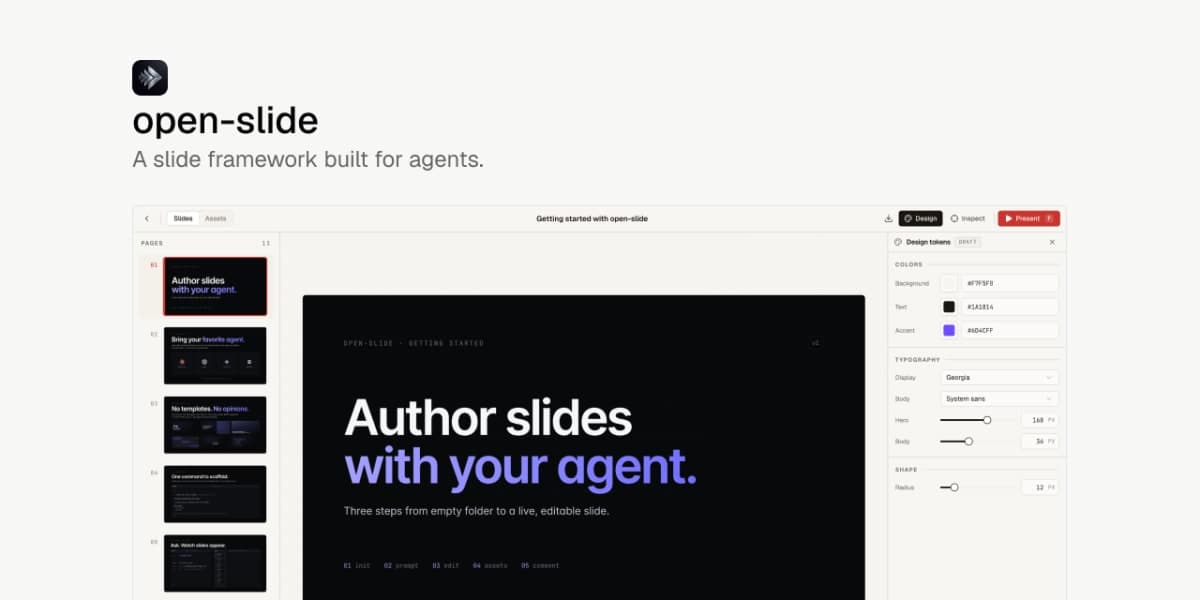 Open-Slide Powers AI Agent-Driven Presentations
